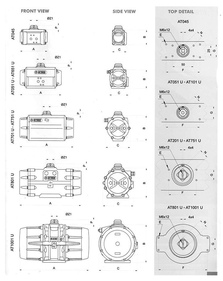 AIRTORQUE氣動(dòng)執(zhí)行器參數(shù)